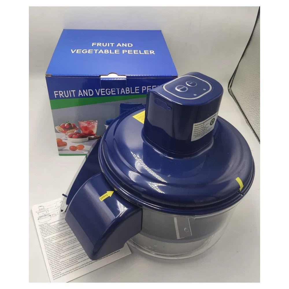 Fruit and vegetable peeler with transparent catch bowl