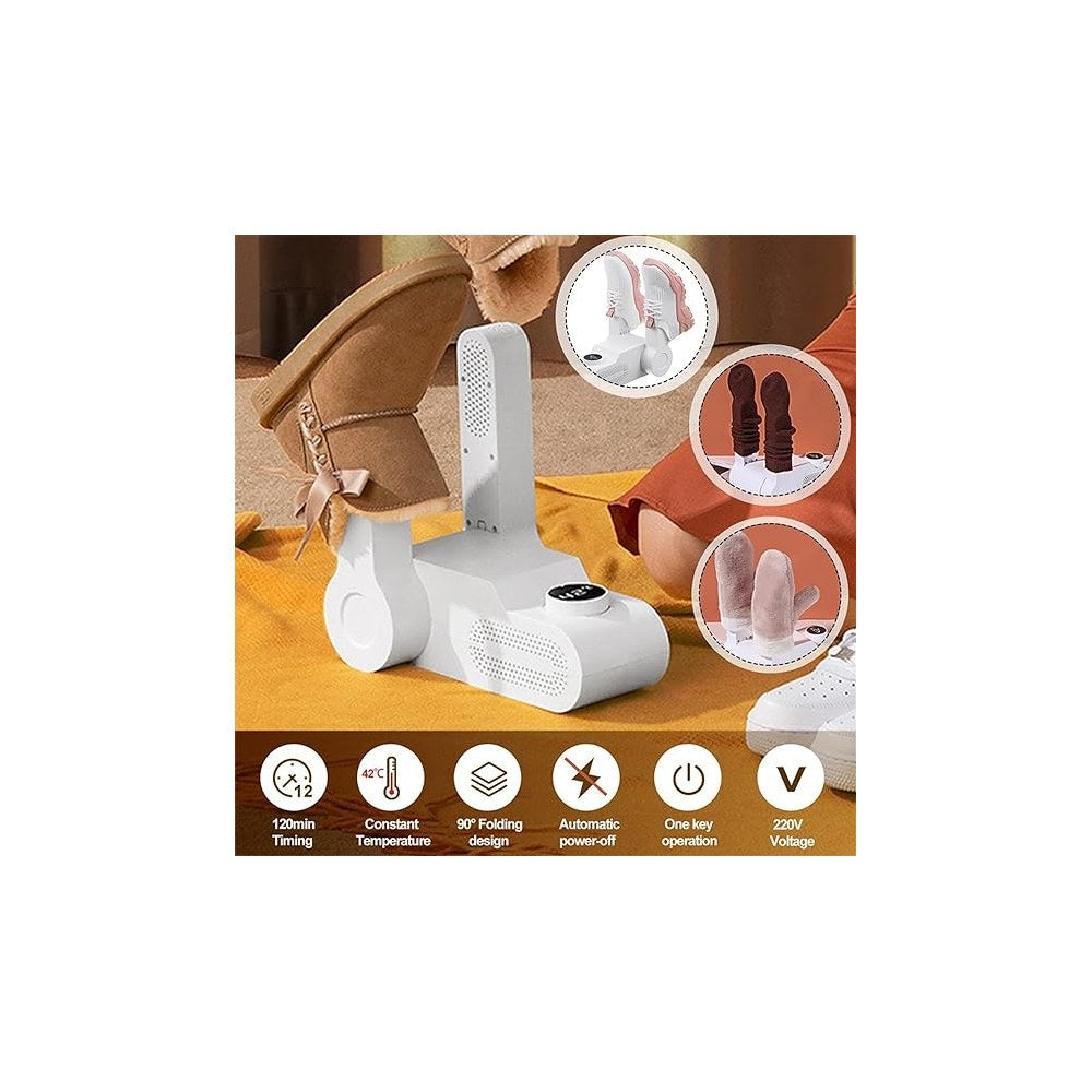 Shoe dryer timer display and controls
