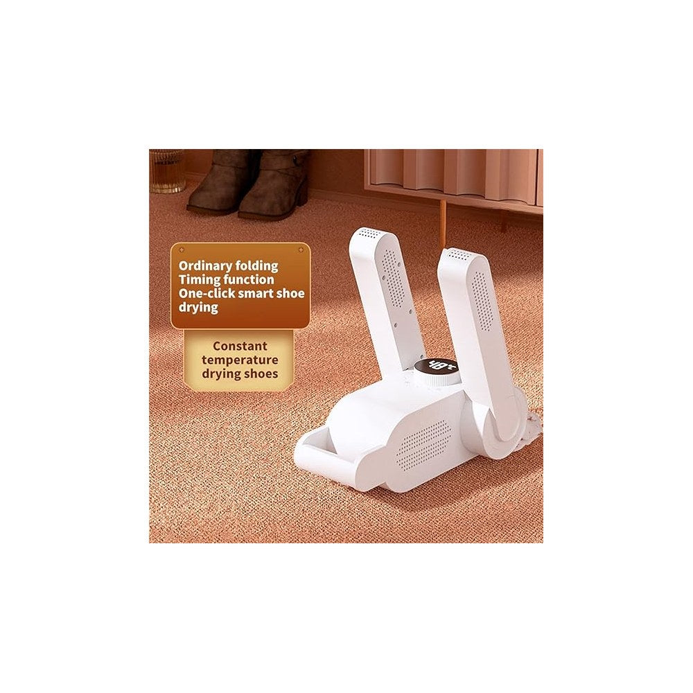 Folding arms of the shoe dryer tucked away