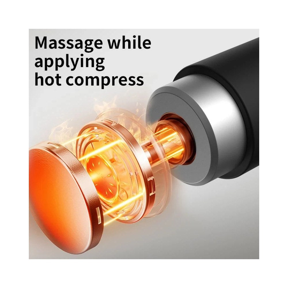 Massage gun being used on the shoulder