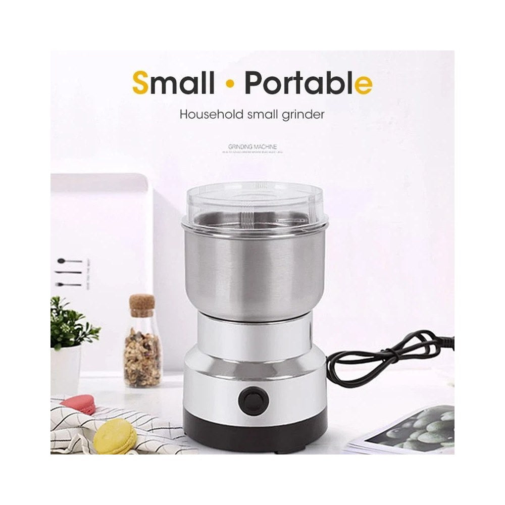 Electric grinder filled with coffee beans