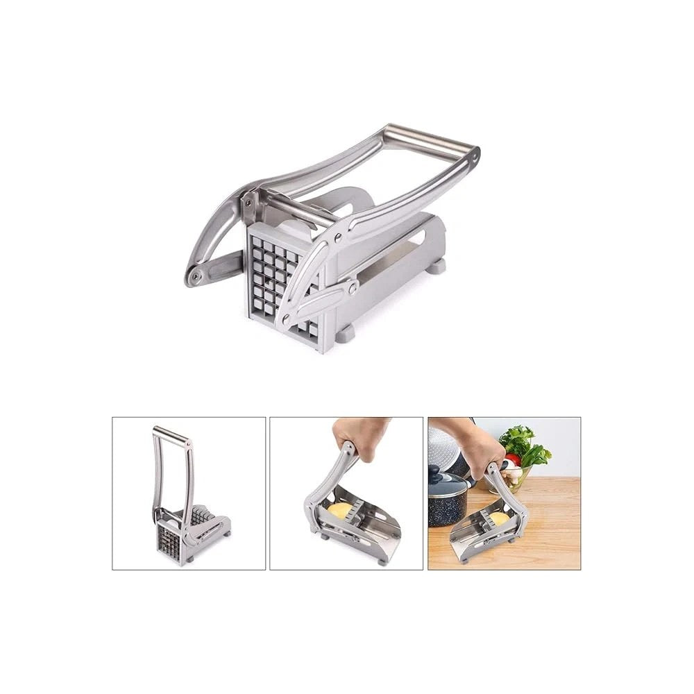 Slice cutter producing evenly cut potato sticks