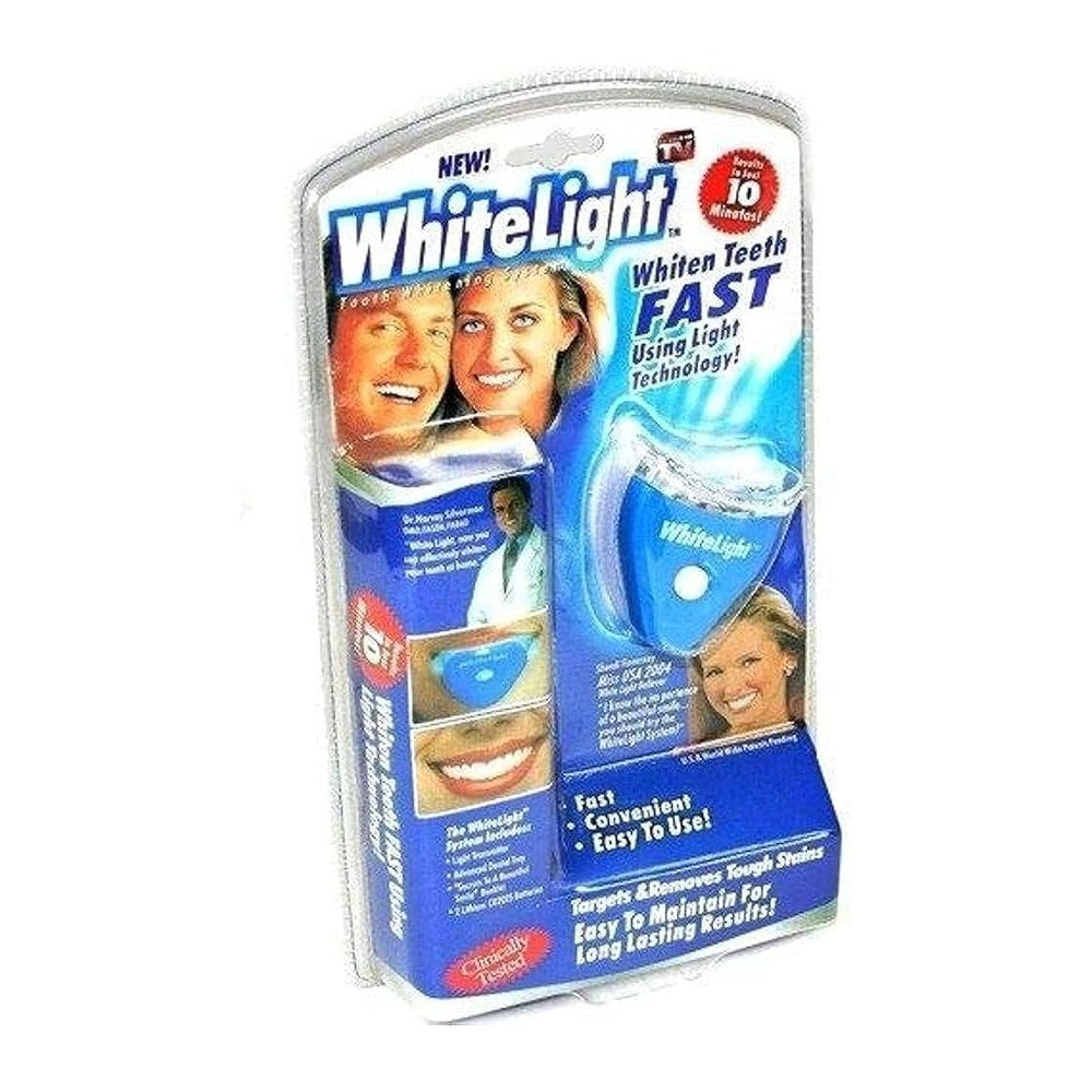 Tooth whitening system in use